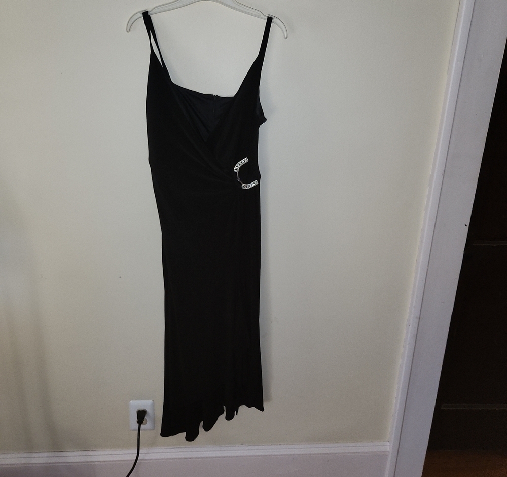 Onyx Nite Black Maxi Dress with Rhinestone Detail